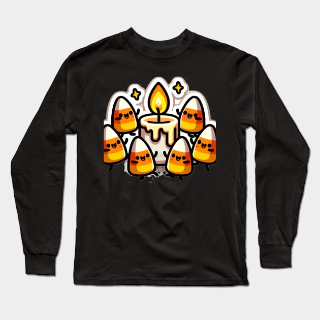 Sweet Delight Candy Corn Long Sleeve T-Shirt by GracePaigePlaza